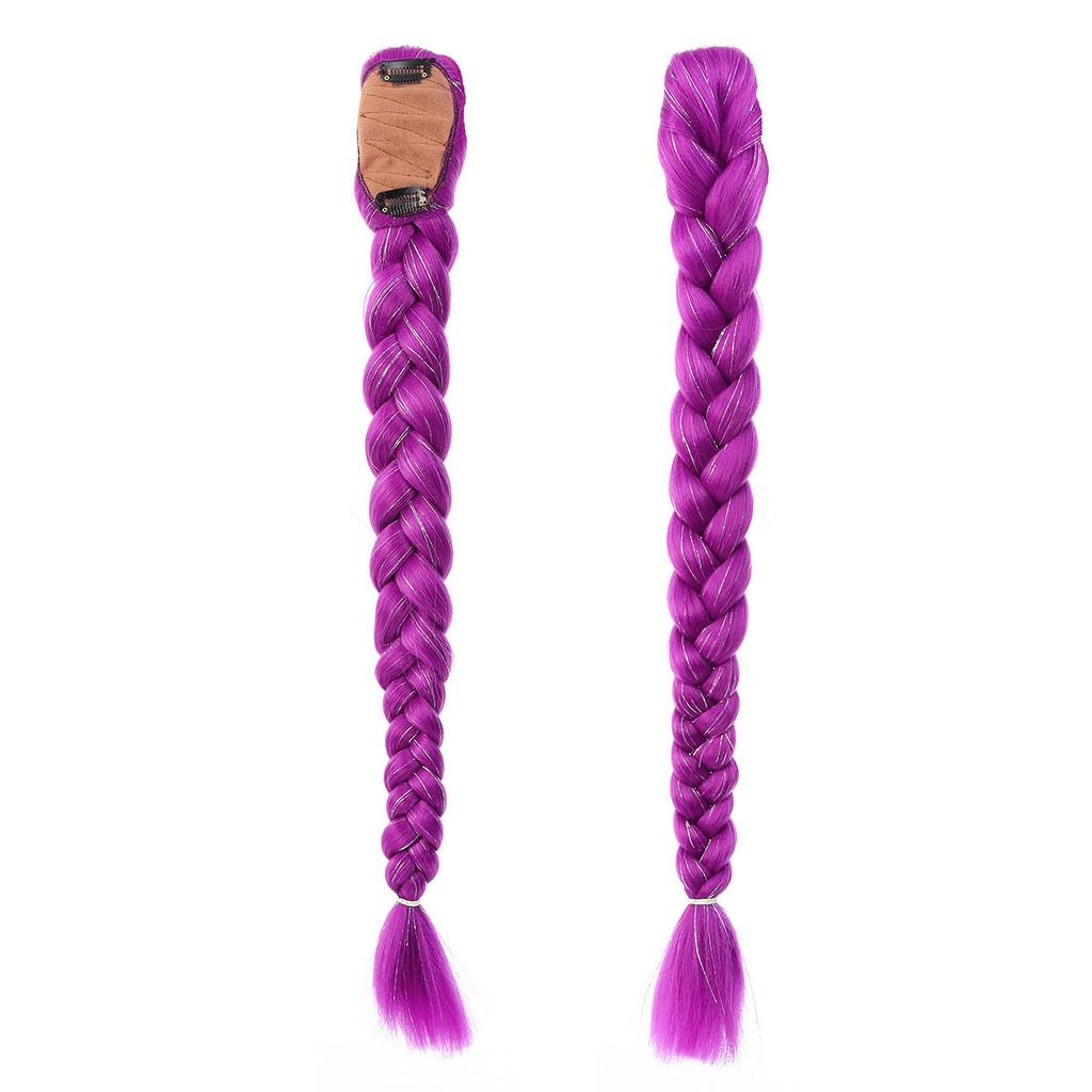 Perruques Rumi Princess Kpop Hunters Violettes à Longue Queue de Cheval de 80 cm Accessoire Prop de Cosplay d'Halloween