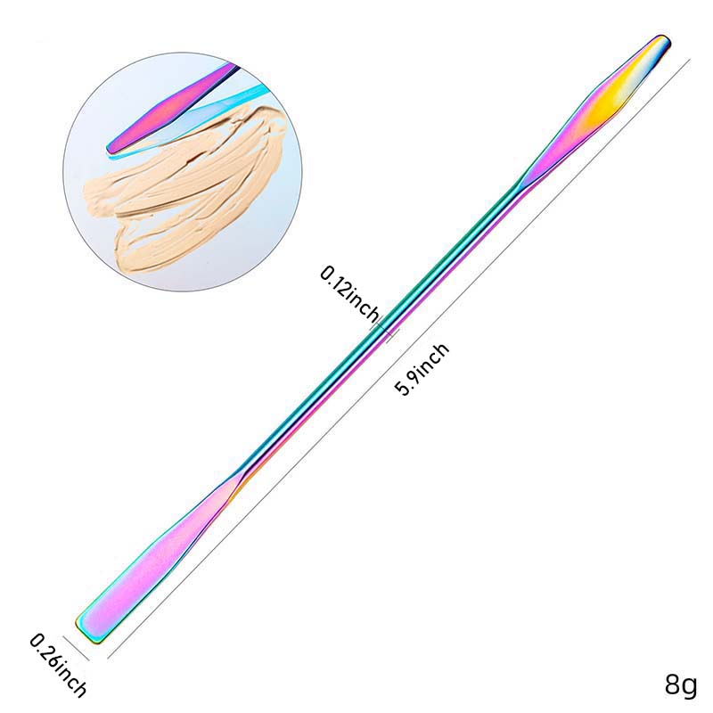 

Nail Art Makeup Cosmetic Stainless Steel Paint Mixing Palette Tool Drawing Board Gouache Mixing Stick Set Makeup Tools