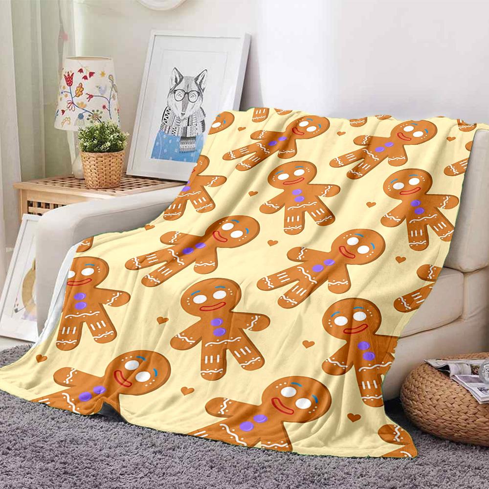 1 Stück Lebkuchenmann-Decke Warm, Gemütlich Und Weich, Geeignet für Sofas, Betten, Autos Und Büronutzung. Perfekt für Camping Und Reisen, Was Sie zu einem Tollen Geschenk macht