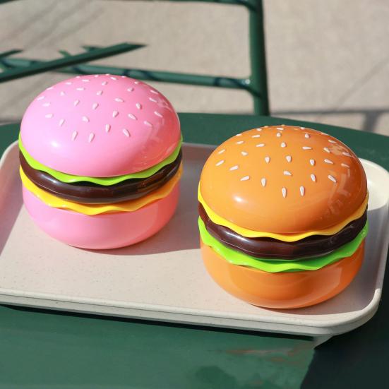 Air Cooler Novelty Hamburger Mini Fan with Makeup Mirror Foldable Design 3-Speed Wind Adjustment USB Rechargeable Cooling Fan