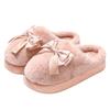 Purple Bow Cotton Slippers Autumn and Winter Home Indoor Couple Home Non-slip Plush Warm Cotton Mop