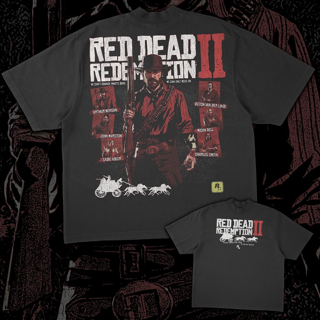 Retro Red Dead Redemption Game Gekopieerd Ontwerp Unisex T-shirt Puur Katoen Alle Seizoenen Casual Streetwear Top Oversized T-shirt