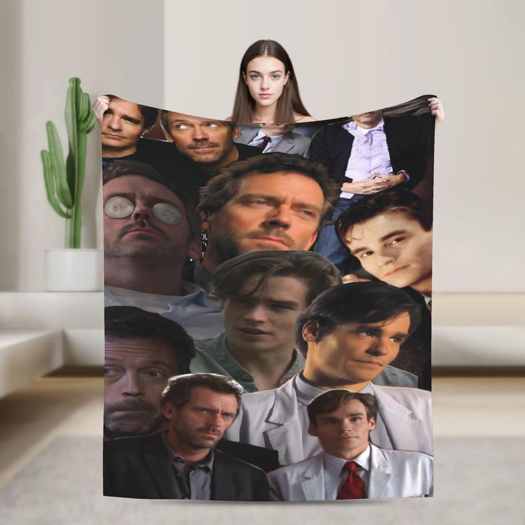 Dr. Gregory House Television Poster Blanket Warm Soft Plush Bedding Throws For Bedroom Travel Office Flannel Bedspread Bed Cover