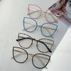 Fashion Retro Cat Eye Frame Trendy Ins Brand Design Korean Style Women's Glasses Non-prescription Chic Decor Eyewear