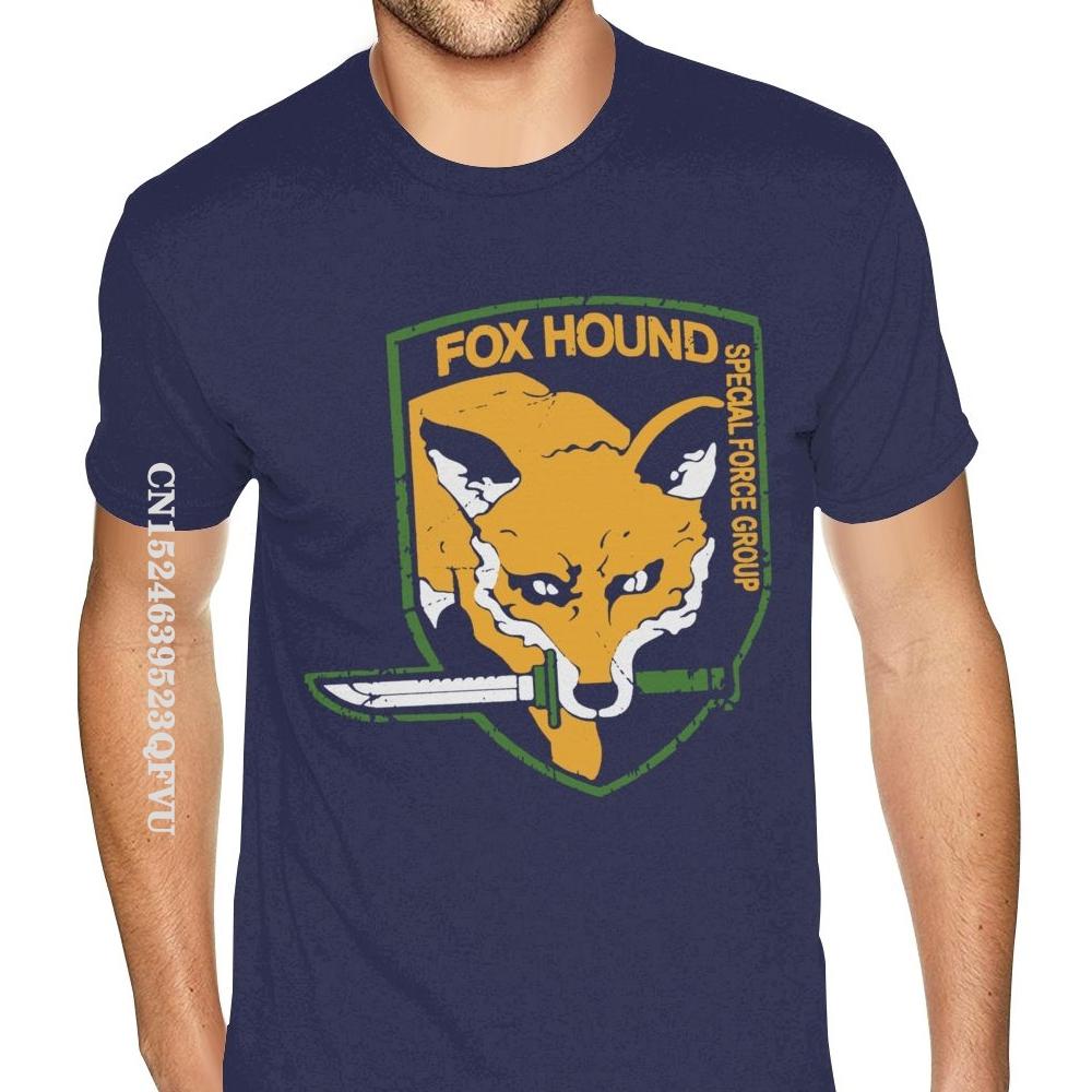Printing Metal Gear Solid Fox Hound Tees For Men Popular England Style Tshirts Men Full Cotton Gothic Style Tees Shirt