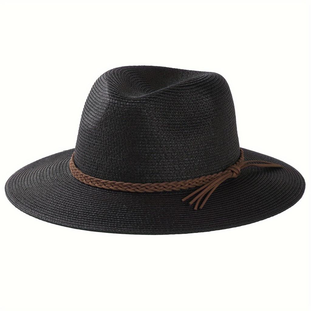 2025 New Straw Hat for Women Men UV Protection Natural Panama Hat Wide Brim Sun Hat Men Classic Fedora Beach Hat