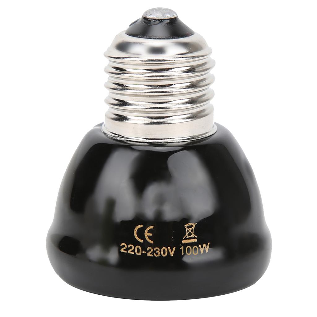 E27 Animal Heating Lamp Harmless and LightFree Black Ceramic Heating Lamp for Reptiles 220230V