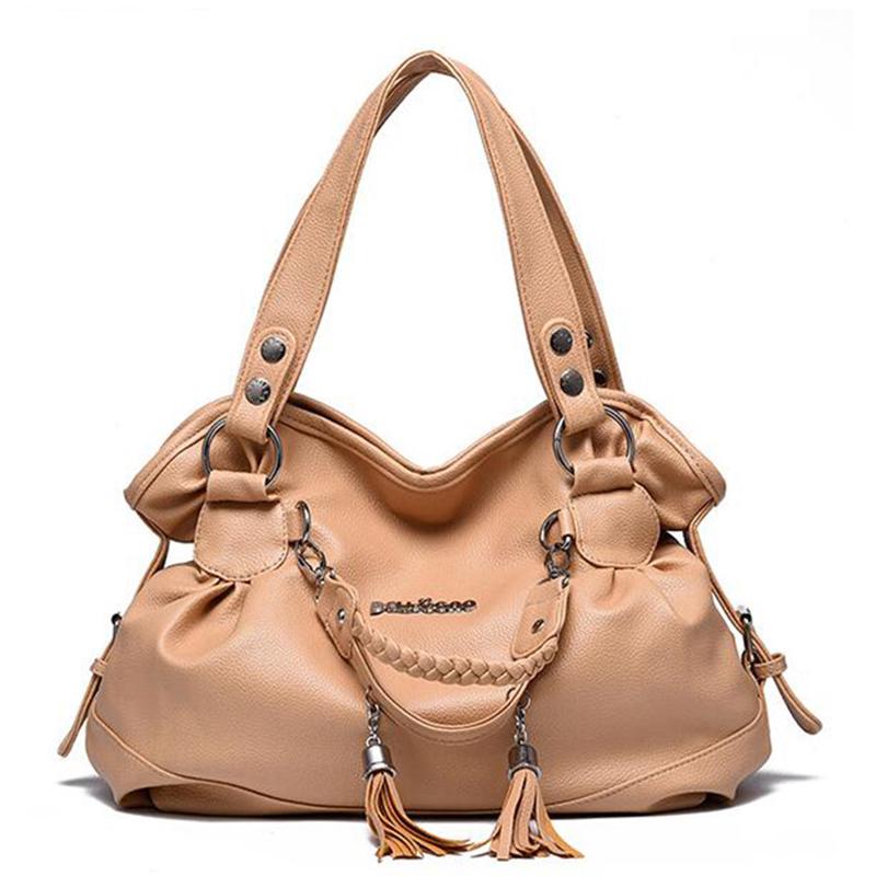 Yogodlns Women PU Leather Tassel Handbags Shoulder Bag Big Tote Purse New Fashion Messenger Bags