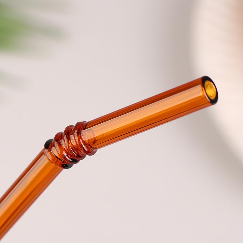1Pc Reusable Glass Straws Colorful Drinking Straw Eco-Friendly High Borosilicate Glass Straw Party Favors Bar Drinkware