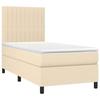 Maison Exclusive - Sommier à lattes de lit avec matelas Crème 90x200 cm Tissu
