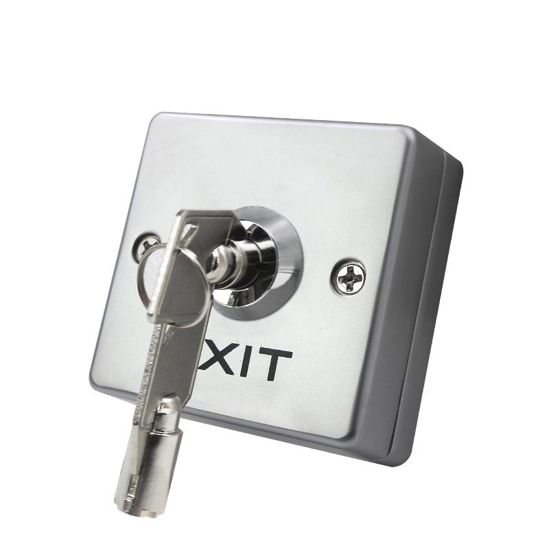 Narrow Frame Metal Exit Button Switch, Surface Mounted, Self-Resetting, Normally Open/Closed, Mini Type with Back Box.