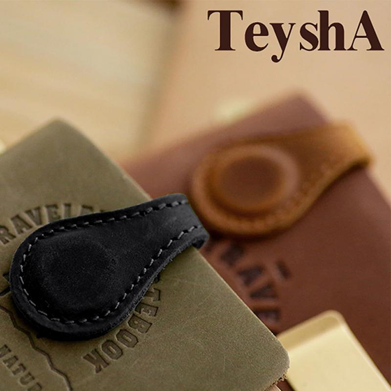 3Pc Notebook Book Markers Page Divider Magnetic Leather Bookmark Double-Sided Magnetic Buckle Magnet Clip Staionery Supplies