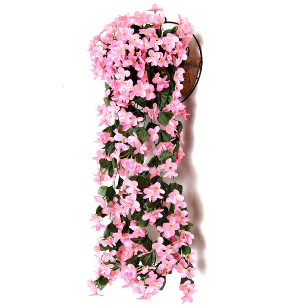Wedding Simulation Vine Artificial Flower Silk Violet Rattan Garden Wall Hanging Plant