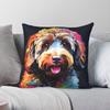 Mini Bernedoodle Square Pillowcase Polyester Linen Velvet Pattern Zip Decor Pillow Case Sofa Seater Cushion Case