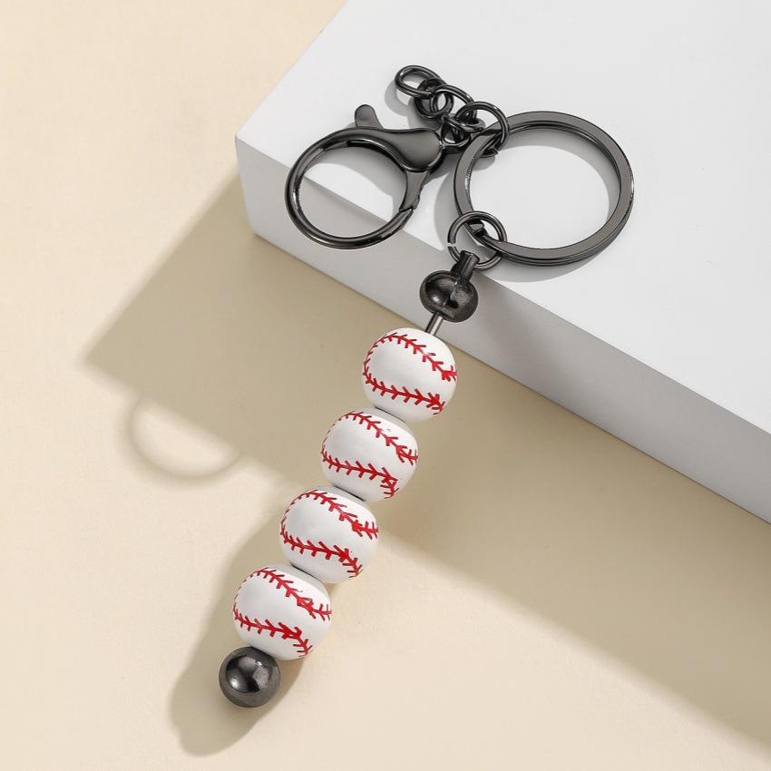 

Sports Key Ring Sports Themed Sports Bag Charm Stacked Mini Ball Keychain Lightweight Plush Keychains For Zipper Pull Wallet Key