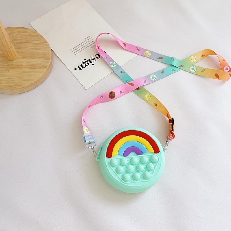 Adorable Silicone Children's Bag Mini Rainbow Crossbody Purse For Kids Unisex