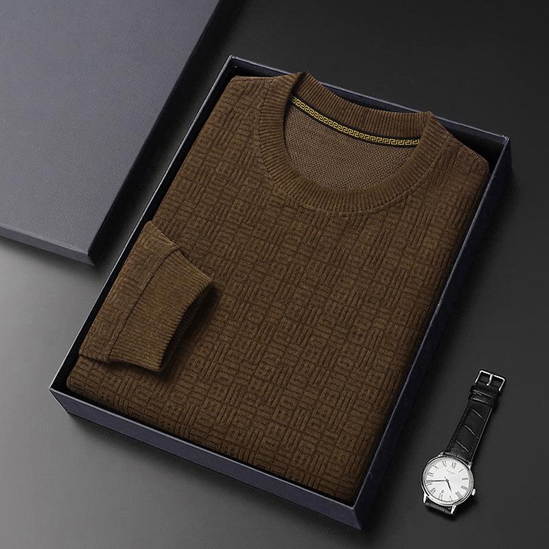 Тонкая мужская толстовка с капюшоном из шенилла на весну и осень с круглым вырезом — фото 7