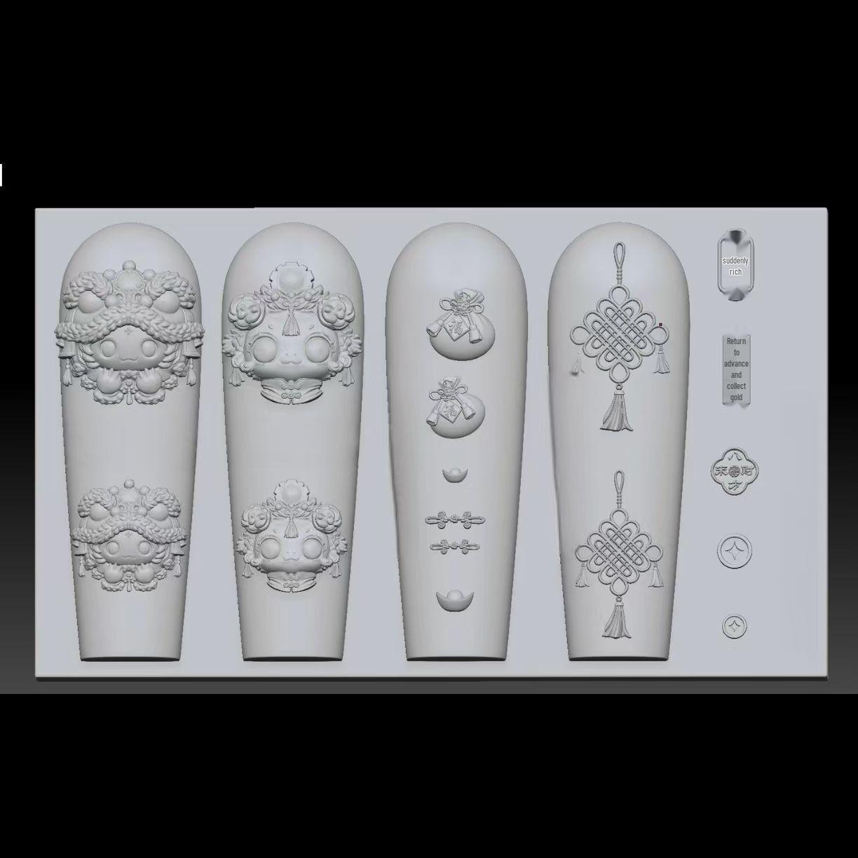 Apple New Year 3D Fruit Nail Art Silicone Mold