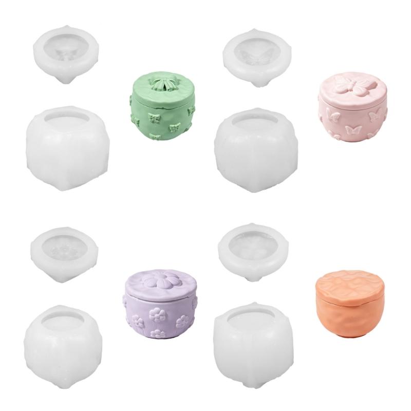 Silicone Container Casting Molds Two-Part for Creating a Matching Lid and Body with Waxes, Plasters, or Resins Crafts