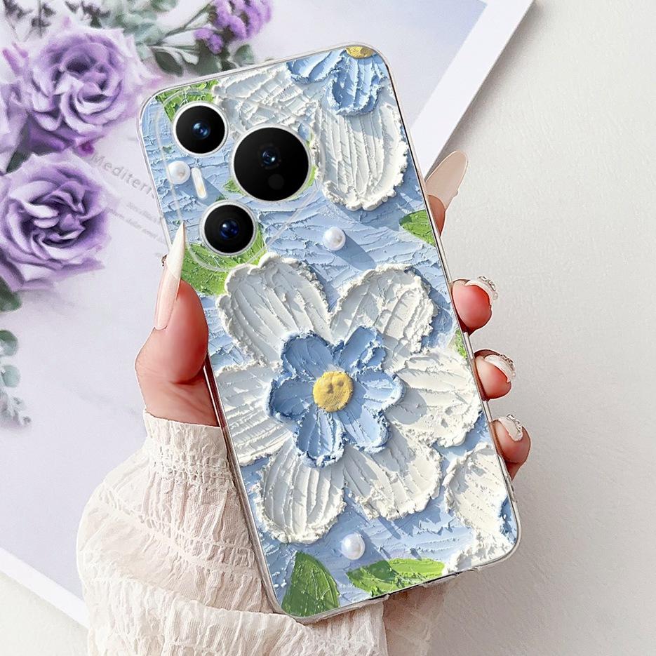 For Huawei Pura 70 Pro Plus Case Colorful Flower Painted Cover Soft Slim Phone Case For Huawei Pura 70 Ultra Pura70 Pro 5G Shell