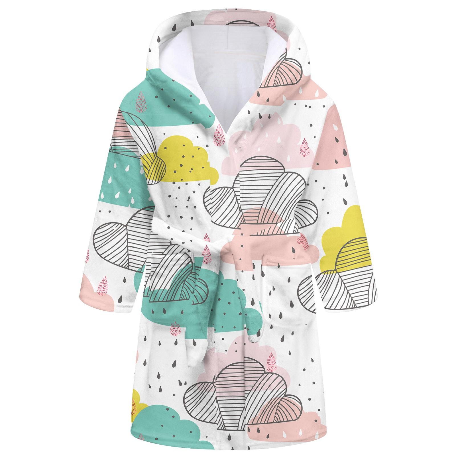 

Детский длинный халат, фланелевая пижама с принтом 160