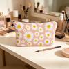 Kosmetiktasche tragbar mit Reißverschluss große Kapazität Tasche Blumendruck kompakt Reise Make-up Organizer für Kosmetika und kleine Gegenstände