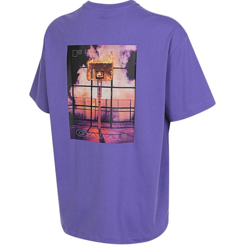Adidas BB Photo Brand Logo Scenic Pattern Round Neck Comfortable Short Sleeve T-Shirt Men T-Shirts Purple JC6127