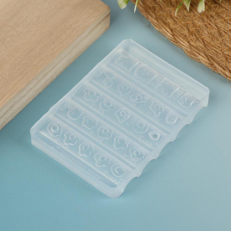 1 Pcs Nail Mold Combination Cartoon Cute Flower Heart Shape Fried Egg Toast 3D Silicone Nail Decoration Transparent Mold