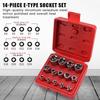 34-Piece Flower Pattern E-Type Socket Screwdriver Bit T-Type Press Bit Auto Repair Hardware Tool Set