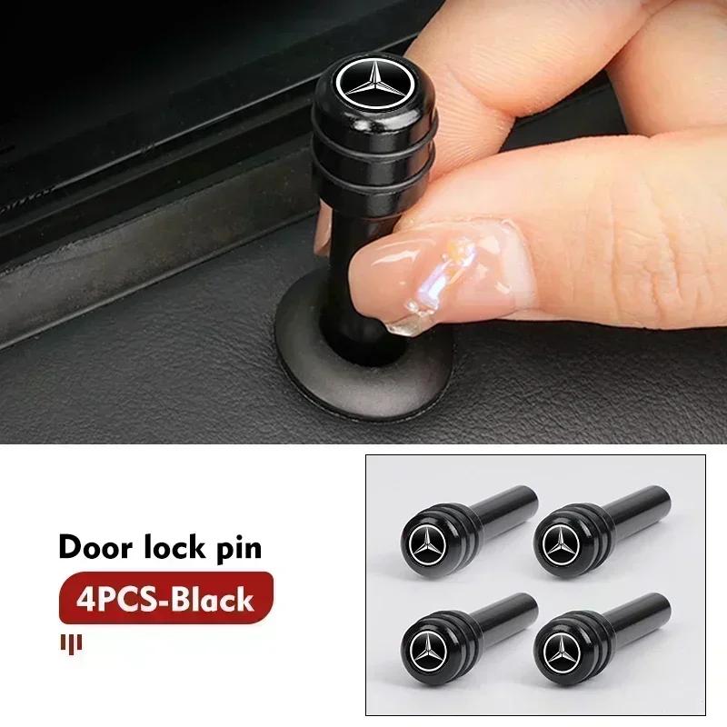 PIG4 4pcs Car Universal Auto Door Lock Knob Pull Pins Hat Pad For Benz CLK GLC W212 C200 C300 W203 W204 W205 W169 W176 GLC