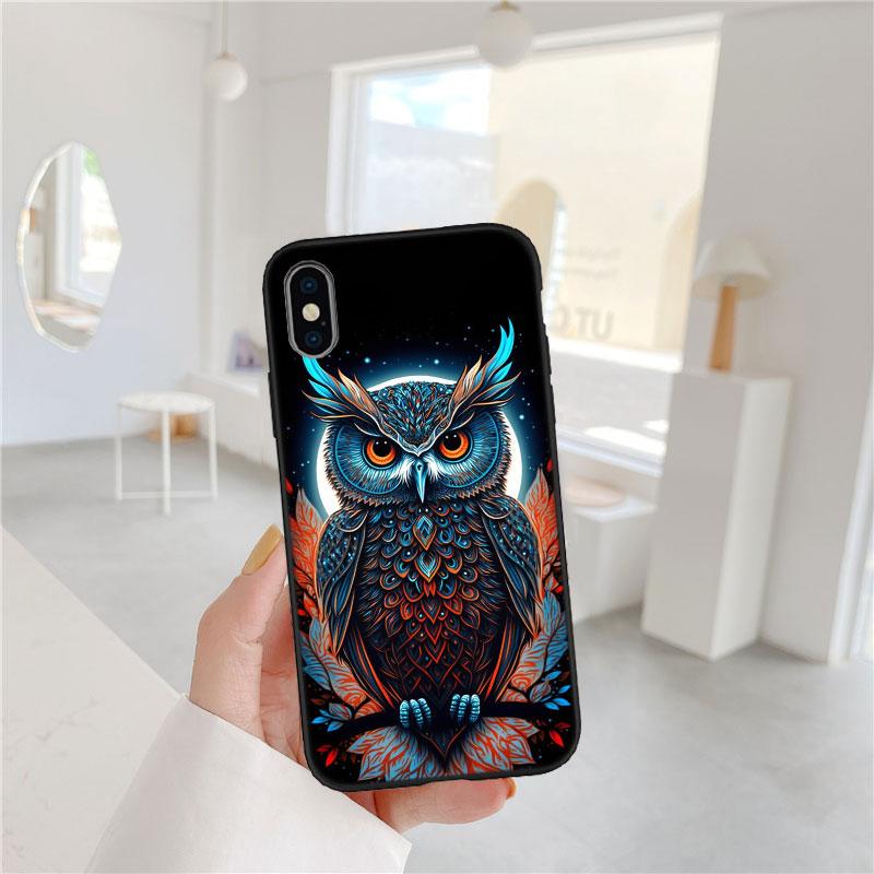 PP15 Cartoon Owl Soft Shell Phone Case for OPPO A3 Pro A72 A74 A76 A77 A77S A78 A79 A94 A95 A18 A40M A58