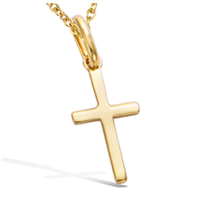 [N5367] - Gold Plated 'Cross' Pendant - 17x9 Mm