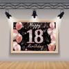 Buon 18° Compleanno Sfondo Scintillante Oro Rosa Decorazione Festa di Compleanno Palloncino Scintillante Oro Rosa Nero Articoli per Feste Striscione