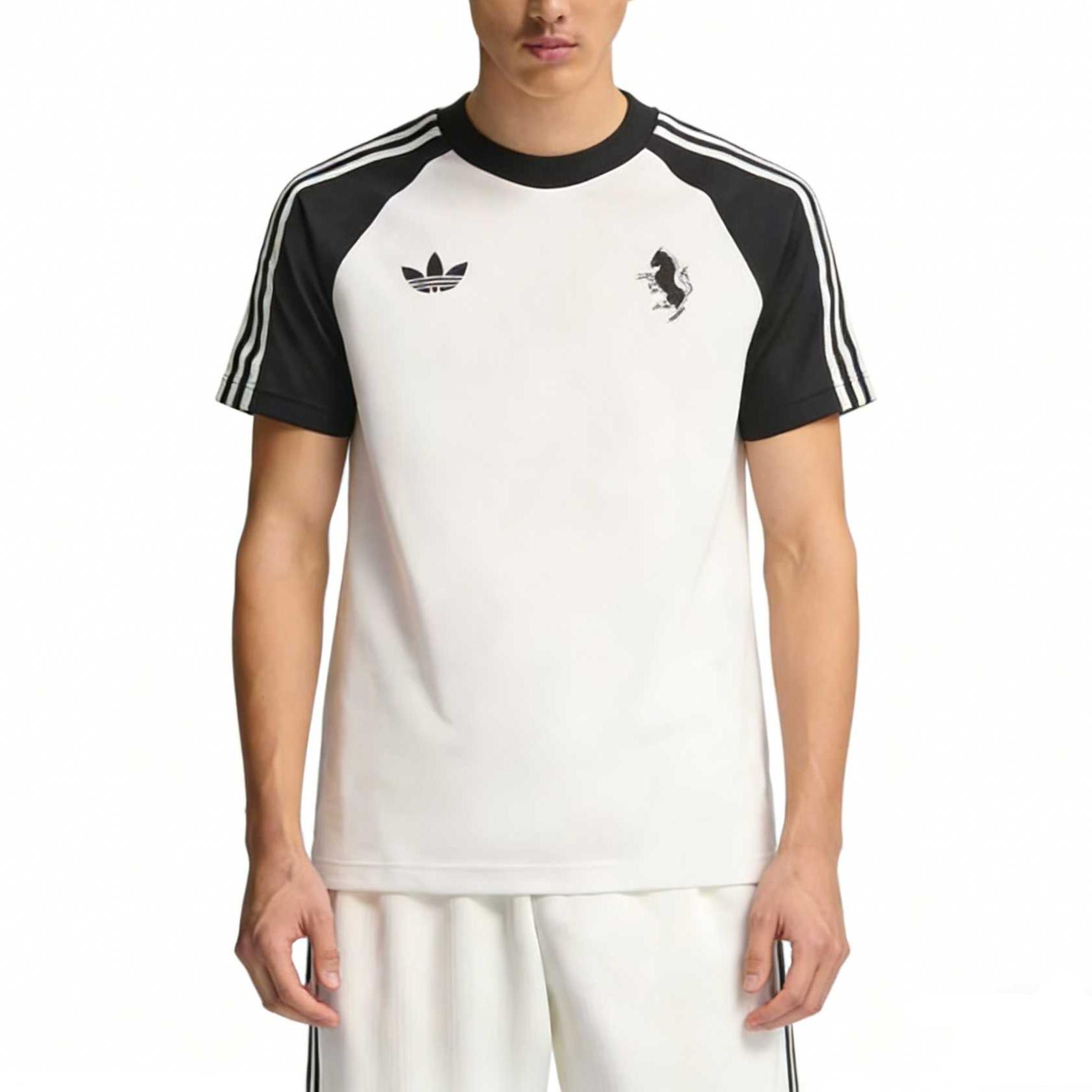 Adidas Originals Juventus Football Club Breathable Striped Slim Fit T-Shirt Men Tops KB4448 M