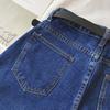 Women's High-Waisted Korean Style Denim Shorts with Rolled Hem