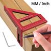 Woodworking Tenon Caliper Dovetail Jig and Miter Triangle Ruler - 1Pc/2Pcs Aluminum Square Protractor and Tenon Gaps Gauge Kit