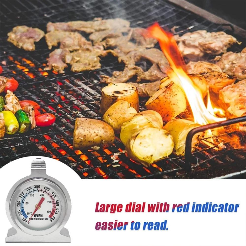 Oven Thermometer Accurate 50-300°C/100-600°F Grill Fry Chef Smoker Gauge Stainless Steel Thermo Meter Kitchen Cooking Baking