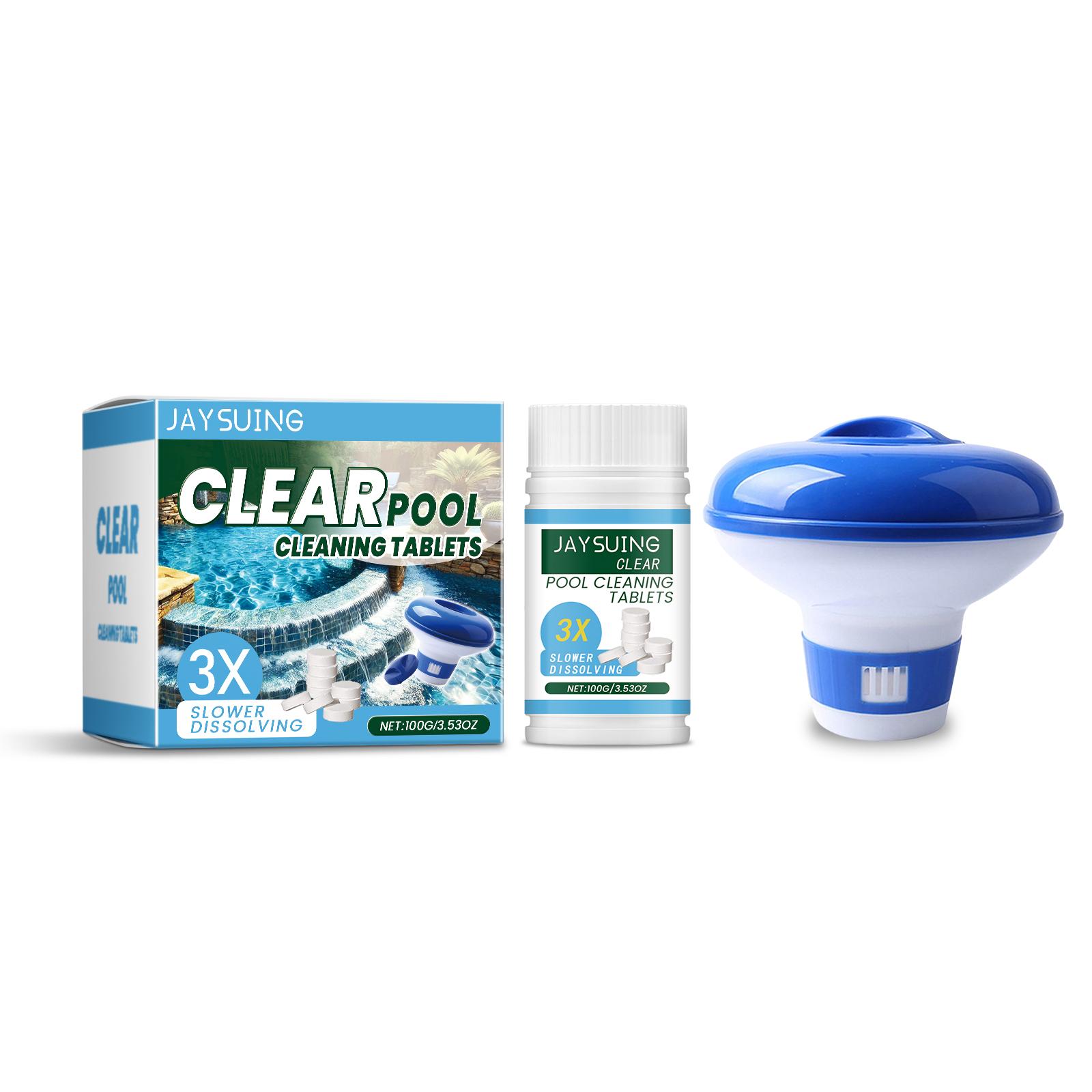 Jaysuing Pool Effervescent Tablets, Instant Dissolving Pool Cleaning Chlorine Tablets, Pool Chlorine Tablets, Pool Water Treatment Tablets