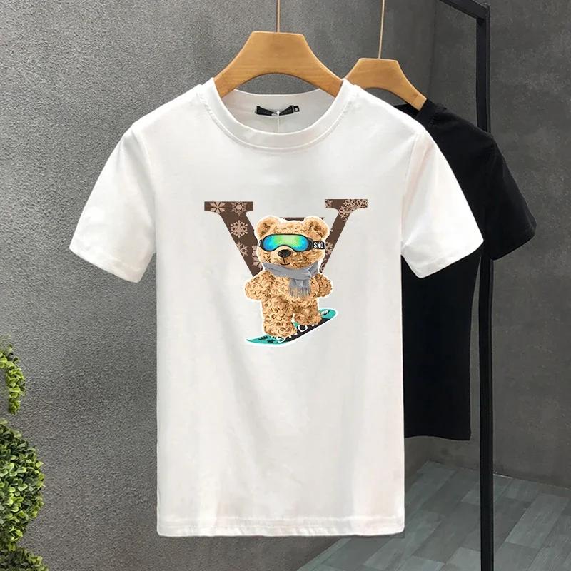 and WoSkateboard Print Short Sleeve T-Shirt High Quality Luxury Brand Shirt 100% Cotton Harajuku Summer Novelty
