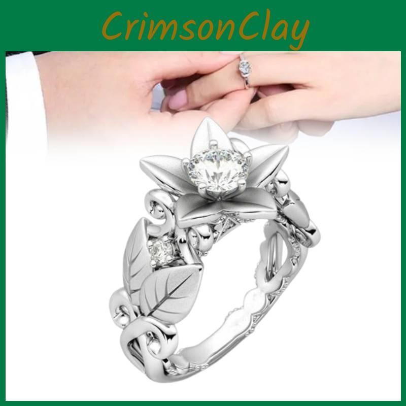 Flower Ring Leaf Hand Jewelry Decorative Ornaments Gift Fashion Elegant Simple
