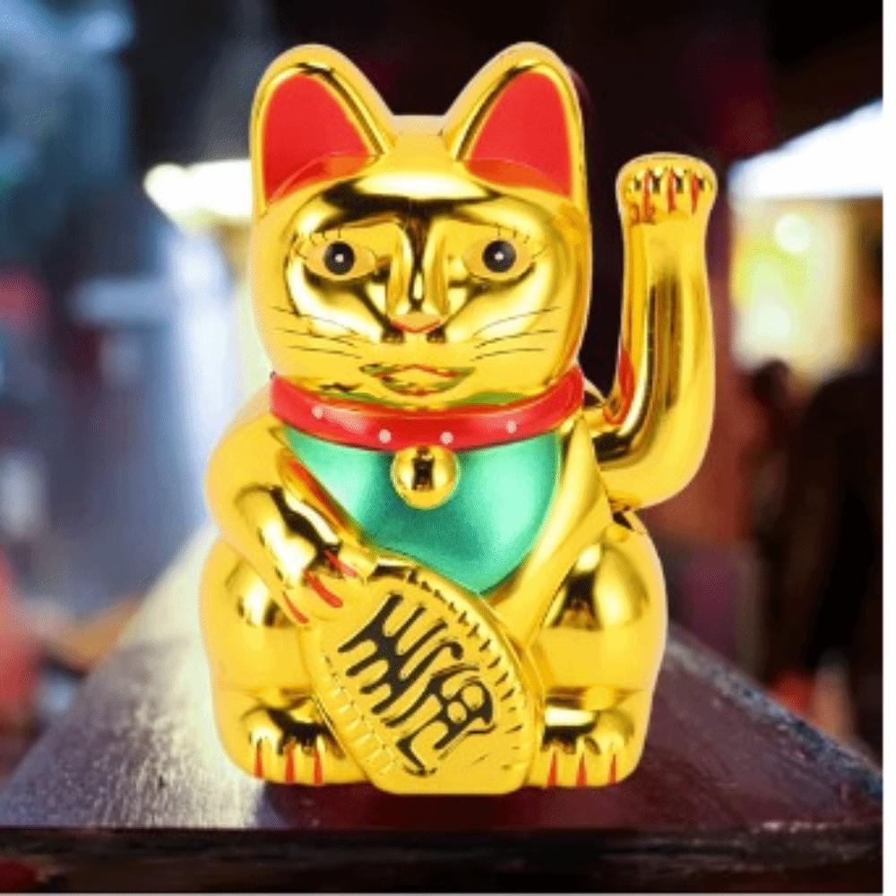 Plastic Feng Shui Fortune Cat golden Home Auspicious Decor  Restaurant & Hotel Decor
