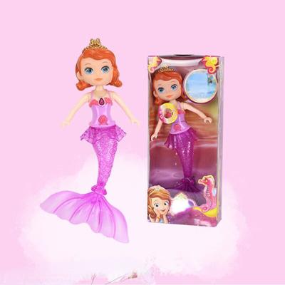 32CM Mini Colorful Glare Music Mermaid Princess Doll Girls Toy 3D Big Eyes BJD Princess Full Outfits  Dresses Collection Childrens Doll Gift