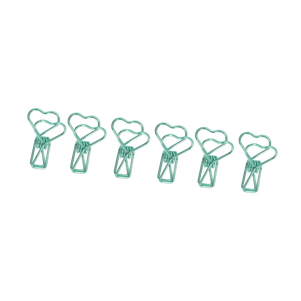 100pcs   Clips Cute Cartoon Heart Shape Metal Hollowed   Tail Clips Paper Clamps   Supplies