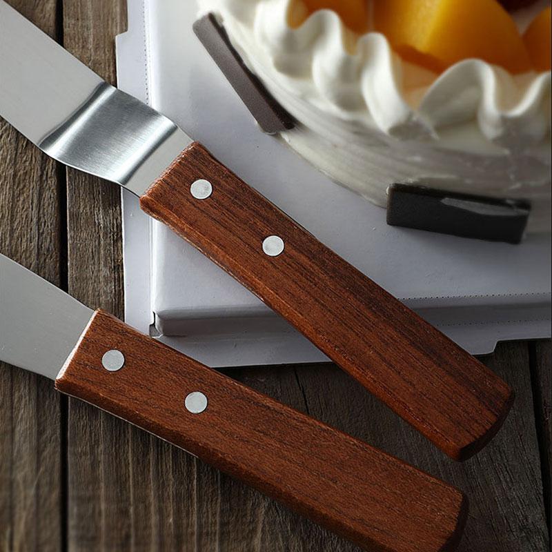 4/6/8/10/In Stainless Steel Cake Icing Spatula Frosting Spatula with Wooden Handle For Cake DIY Kitchen Baking Pastry Tools Cake
