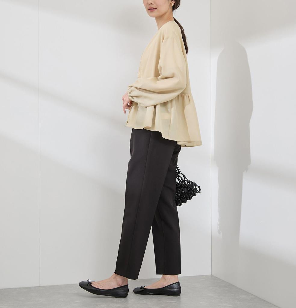 ROPE PICNIC Mesh Peplum Blouson Beige Women's GDL15010,