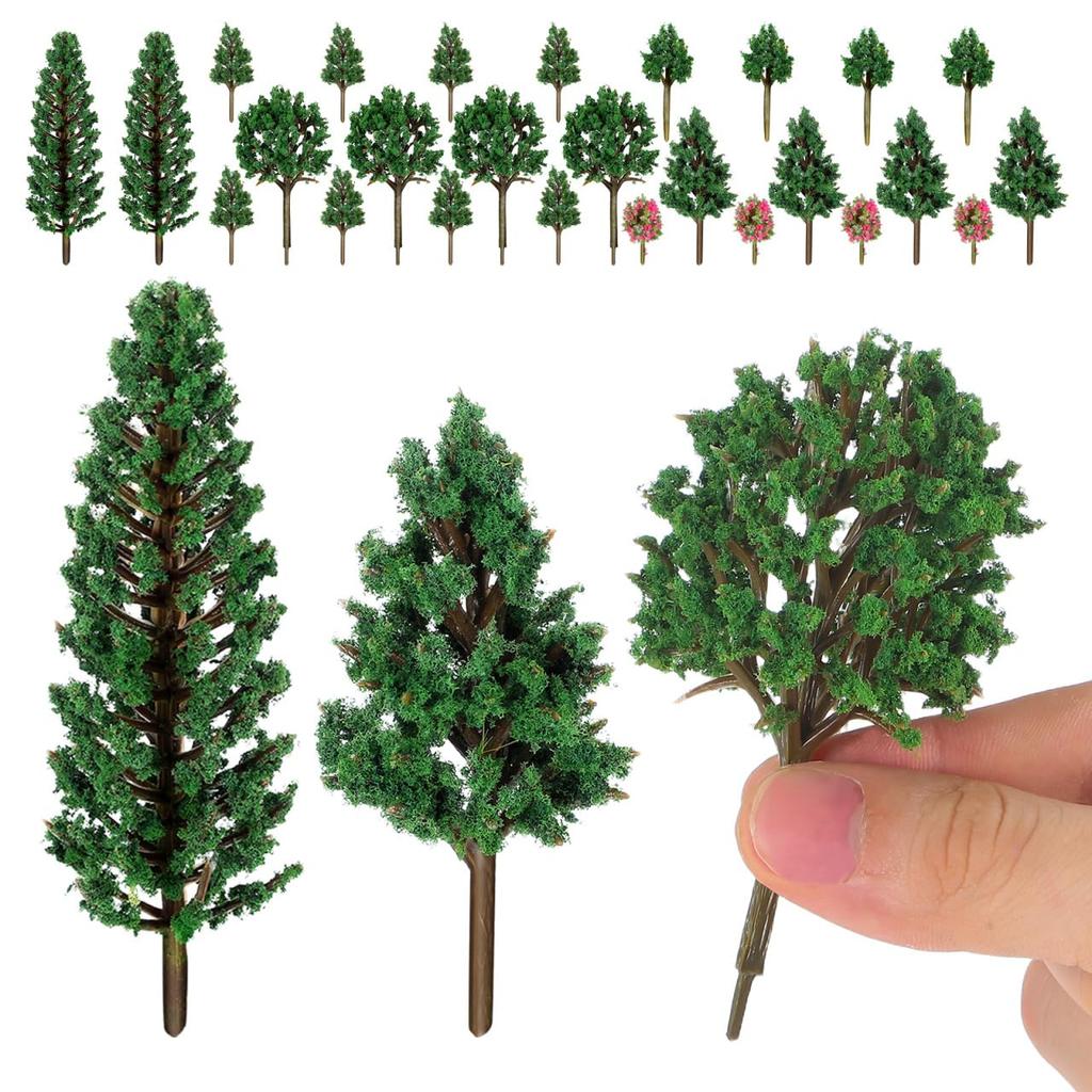 TOYMYTOY Tree Model Set of for Use As Model Railway Miniature and Educational Trees, 38, Trees, Models, Buildings, Gardens, Purposes.