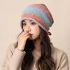 Gradient Color Bonnet Hat Large Size Drawstring Slouch Hat Fashion Beanies Skullies