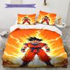 Son Goku Muster Bettwäsche, Steppbett Set Bettbezug Kissenbezug Zuhause Geburtstagsgeschenk (1 Bettbezug + 2 Kissenbezüge, ohne Füllung)