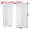 Lace White Floral Sheer Curtains For Daily Bedroom Kitchen Decoration Set 2 Of