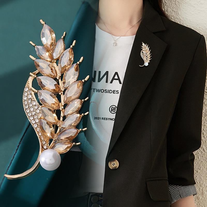 Brooch Female Premium Wheat Corsage Anti-light High-end Pin Buckle Suit Fixed Clothing Accessories Collar Pin